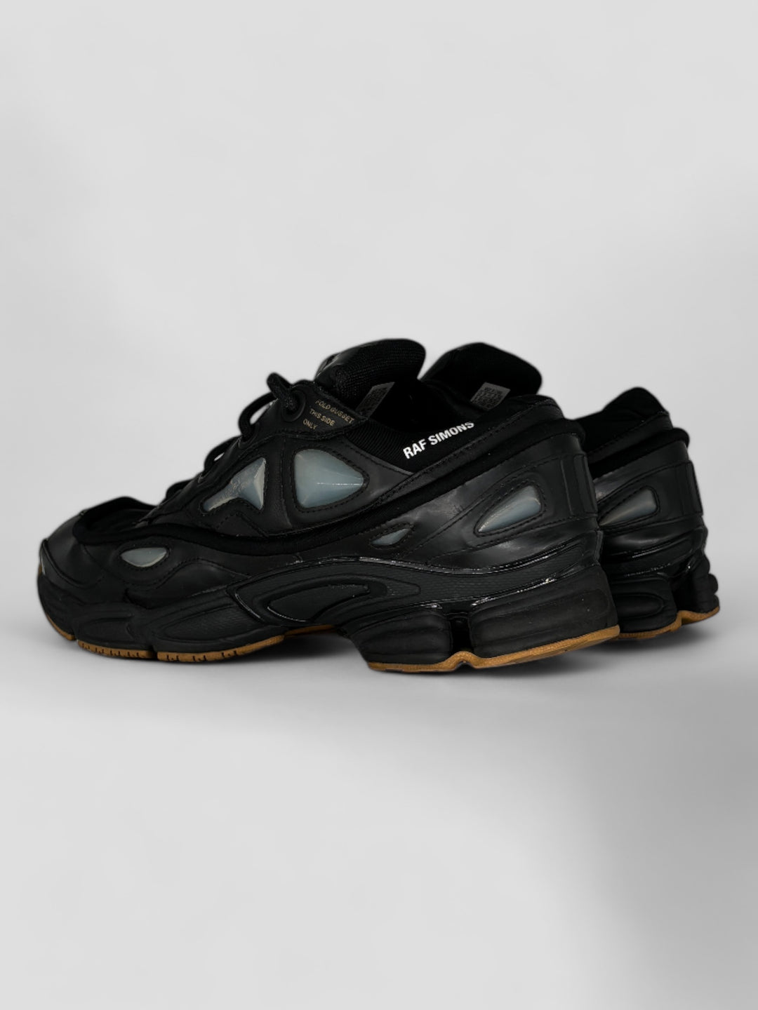 vintage raf simons x adidas ozweego herren schuh schwarz, second hand shoe black men